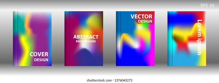 Gradient mesh abstract background. Blurred bright colors mesh background. Trendy creative vector. Intense blank Holographic spectrum gradient for cover - Vector 