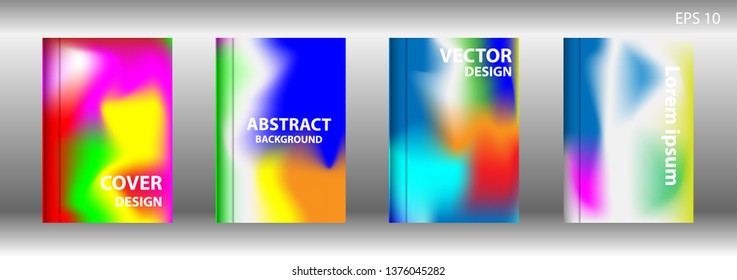 Gradient mesh abstract background. Blurred bright colors mesh background. Trendy creative vector. Intense blank Holographic spectrum gradient for cover - Vector 