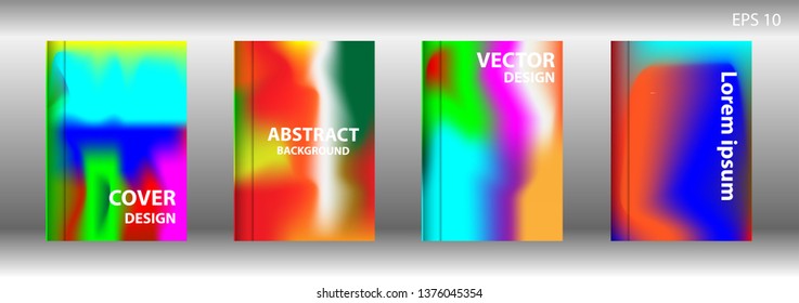Gradient mesh abstract background. Blurred bright colors mesh background. Trendy creative vector. Intense blank Holographic spectrum gradient for cover - Vector 