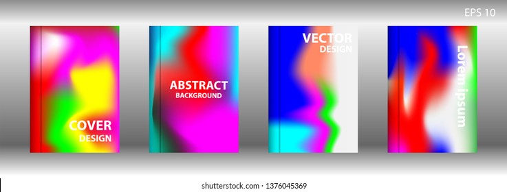 Gradient mesh abstract background. Blurred bright colors mesh background. Trendy creative vector. Intense blank Holographic spectrum gradient for cover - Vector 