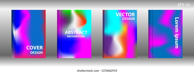 Gradient mesh abstract background. Blurred bright colors mesh background. Trendy creative vector. Intense blank Holographic spectrum gradient for cover - Vector 
Gradient mesh abstract background. Blu