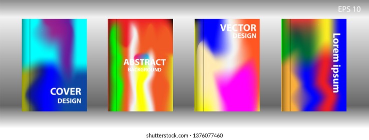 Gradient mesh abstract background. Blurred bright colors mesh background. Trendy creative vector. Intense blank Holographic spectrum gradient for cover - Vector 