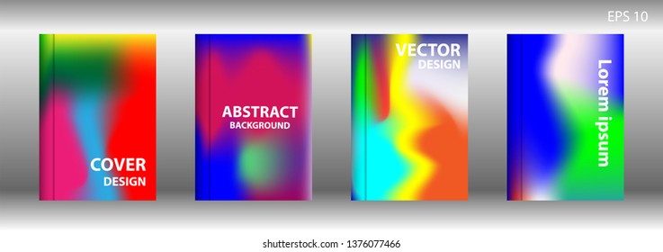 Gradient mesh abstract background. Blurred bright colors mesh background. Trendy creative vector. Intense blank Holographic spectrum gradient for cover - Vector 