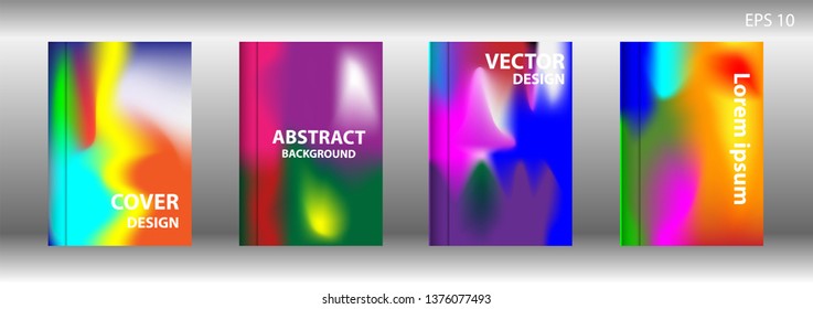 Gradient mesh abstract background. Blurred bright colors mesh background. Trendy creative vector. Intense blank Holographic spectrum gradient for cover - Vector 