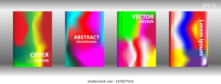 Gradient mesh abstract background. Blurred bright colors mesh background. Trendy creative vector. Intense blank Holographic spectrum gradient for cover - Vector 