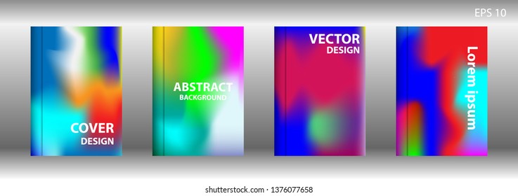 Gradient mesh abstract background. Blurred bright colors mesh background. Trendy creative vector. Intense blank Holographic spectrum gradient for cover - Vector 