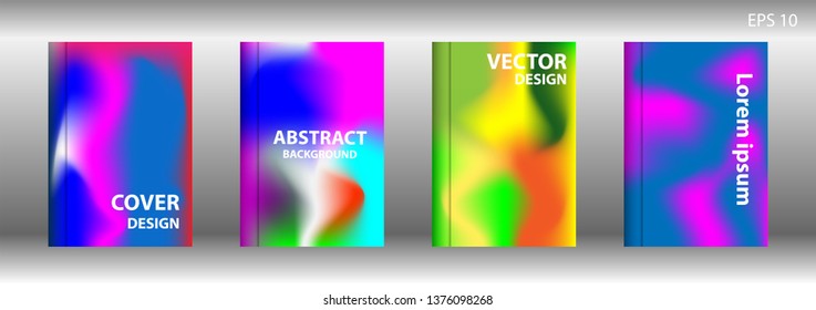 Gradient mesh abstract background. Blurred bright colors mesh background. Trendy creative vector. Intense blank Holographic spectrum gradient for cover - Vector 