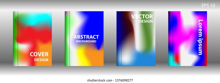 Gradient mesh abstract background. Blurred bright colors mesh background. Trendy creative vector. Intense blank Holographic spectrum gradient for cover - Vector 