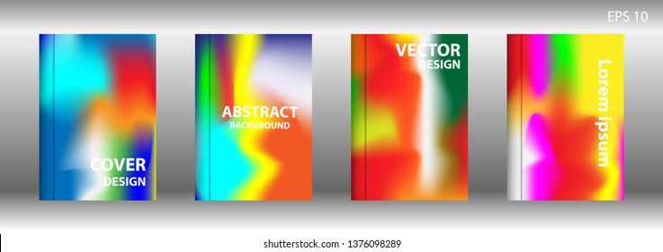 Gradient mesh abstract background. Blurred bright colors mesh background. Trendy creative vector. Intense blank Holographic spectrum gradient for cover - Vector 