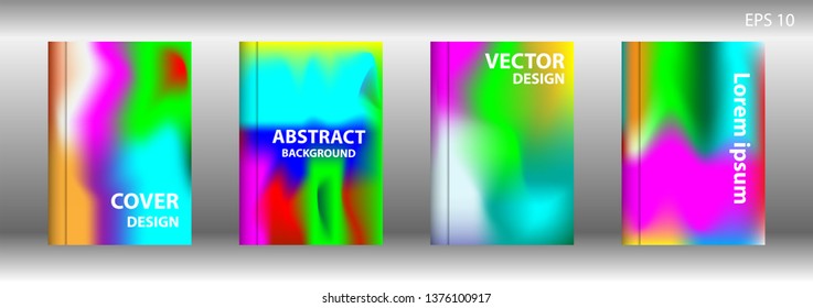 Gradient mesh abstract background. Blurred bright colors mesh background. Trendy creative vector. Intense blank Holographic spectrum gradient for cover - Vector 