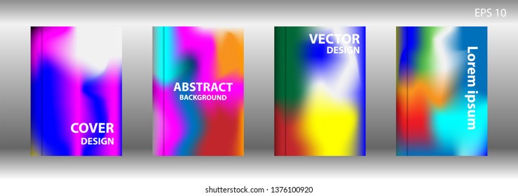 Gradient mesh abstract background. Blurred bright colors mesh background. Trendy creative vector. Intense blank Holographic spectrum gradient for cover - Vector 