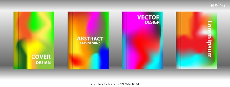 Gradient mesh abstract background. Blurred bright colors mesh background. Trendy creative vector. Intense blank Holographic spectrum gradient for cover - Vector 