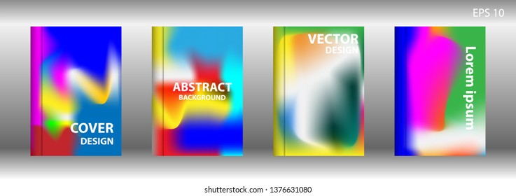 Gradient mesh abstract background. Blurred bright colors mesh background. Trendy creative vector. Intense blank Holographic spectrum gradient for cover - Vector 