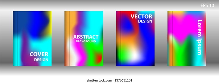 Gradient mesh abstract background. Blurred bright colors mesh background. Trendy creative vector. Intense blank Holographic spectrum gradient for cover - Vector 
