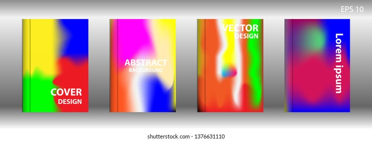 Gradient mesh abstract background. Blurred bright colors mesh background. Trendy creative vector. Intense blank Holographic spectrum gradient for cover - Vector 