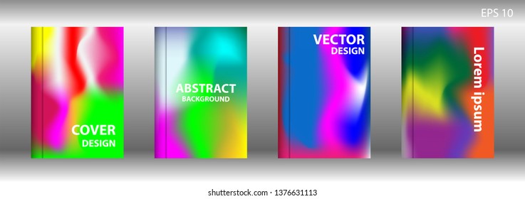 Gradient mesh abstract background. Blurred bright colors mesh background. Trendy creative vector. Intense blank Holographic spectrum gradient for cover - Vector 