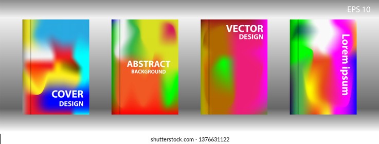Gradient mesh abstract background. Blurred bright colors mesh background. Trendy creative vector. Intense blank Holographic spectrum gradient for cover - Vector 