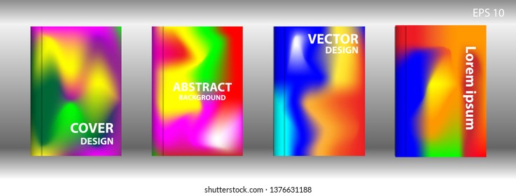 Gradient mesh abstract background. Blurred bright colors mesh background. Trendy creative vector. Intense blank Holographic spectrum gradient for cover - Vector 