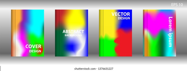 Gradient mesh abstract background. Blurred bright colors mesh background. Trendy creative vector. Intense blank Holographic spectrum gradient for cover - Vector 