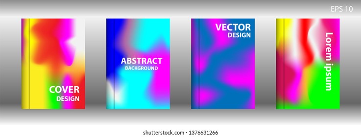 Gradient mesh abstract background. Blurred bright colors mesh background. Trendy creative vector. Intense blank Holographic spectrum gradient for cover - Vector 