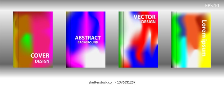 Gradient mesh abstract background. Blurred bright colors mesh background. Trendy creative vector. Intense blank Holographic spectrum gradient for cover - Vector 