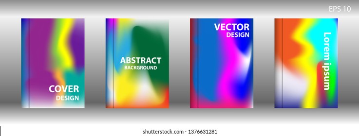 Gradient mesh abstract background. Blurred bright colors mesh background. Trendy creative vector. Intense blank Holographic spectrum gradient for cover - Vector 