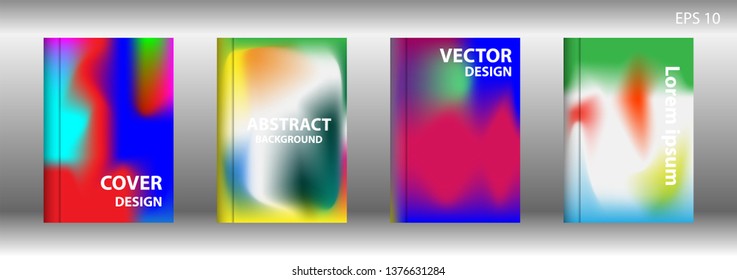 Gradient mesh abstract background. Blurred bright colors mesh background. Trendy creative vector. Intense blank Holographic spectrum gradient for cover - Vector 