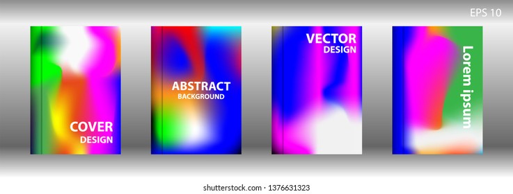 Gradient mesh abstract background. Blurred bright colors mesh background. Trendy creative vector. Intense blank Holographic spectrum gradient for cover - Vector 