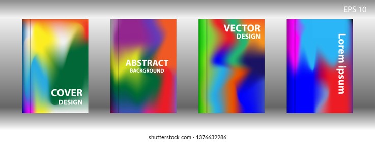 Gradient mesh abstract background. Blurred bright colors mesh background. Trendy creative vector. Intense blank Holographic spectrum gradient for cover - Vector 