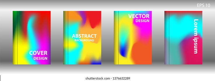 Gradient mesh abstract background. Blurred bright colors mesh background. Trendy creative vector. Intense blank Holographic spectrum gradient for cover - Vector 
