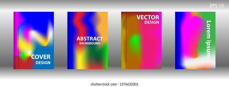 Gradient mesh abstract background. Blurred bright colors mesh background. Trendy creative vector. Intense blank Holographic spectrum gradient for cover - Vector 