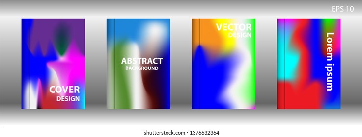 Gradient mesh abstract background. Blurred bright colors mesh background. Trendy creative vector. Intense blank Holographic spectrum gradient for cover - Vector 