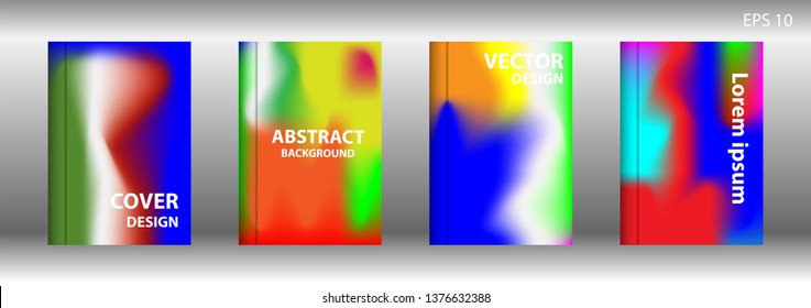 Gradient mesh abstract background. Blurred bright colors mesh background. Trendy creative vector. Intense blank Holographic spectrum gradient for cover - Vector 