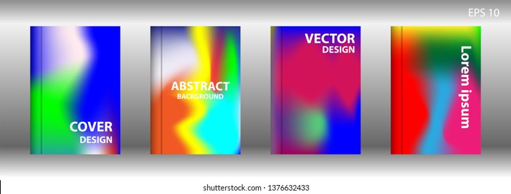 Gradient mesh abstract background. Blurred bright colors mesh background. Trendy creative vector. Intense blank Holographic spectrum gradient for cover - Vector 