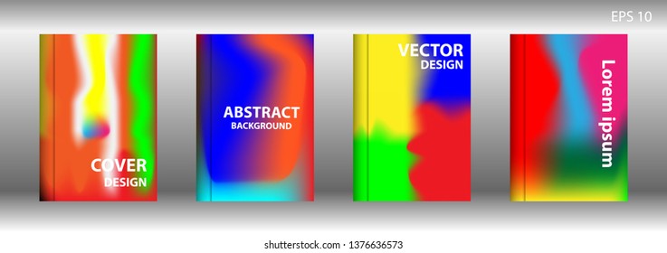 Gradient mesh abstract background. Blurred bright colors mesh background. Trendy creative vector. Intense blank Holographic spectrum gradient for cover - Vector 