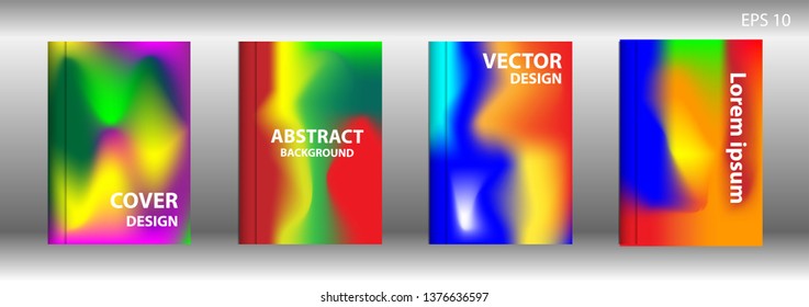 Gradient mesh abstract background. Blurred bright colors mesh background. Trendy creative vector. Intense blank Holographic spectrum gradient for cover - Vector 