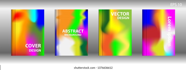Gradient mesh abstract background. Blurred bright colors mesh background. Trendy creative vector. Intense blank Holographic spectrum gradient for cover - Vector 