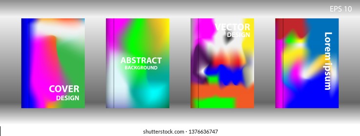Gradient mesh abstract background. Blurred bright colors mesh background. Trendy creative vector. Intense blank Holographic spectrum gradient for cover - Vector 