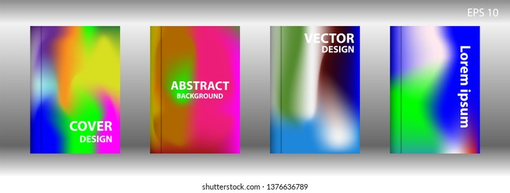 Gradient mesh abstract background. Blurred bright colors mesh background. Trendy creative vector. Intense blank Holographic spectrum gradient for cover - Vector 