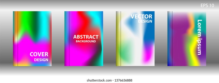 Gradient mesh abstract background. Blurred bright colors mesh background. Trendy creative vector. Intense blank Holographic spectrum gradient for cover - Vector 