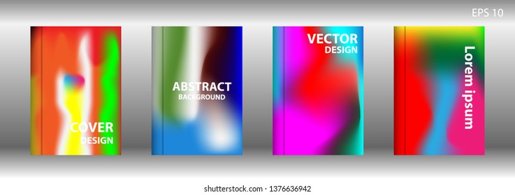 Gradient mesh abstract background. Blurred bright colors mesh background. Trendy creative vector. Intense blank Holographic spectrum gradient for cover - Vector 