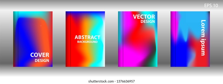Gradient mesh abstract background. Blurred bright colors mesh background. Trendy creative vector. Intense blank Holographic spectrum gradient for cover - Vector 
