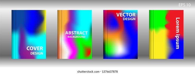 Gradient mesh abstract background. Blurred bright colors mesh background. Trendy creative vector. Intense blank Holographic spectrum gradient for cover - Vector 