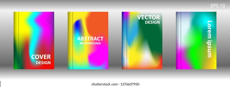 Gradient mesh abstract background. Blurred bright colors mesh background. Trendy creative vector. Intense blank Holographic spectrum gradient for cover - Vector 