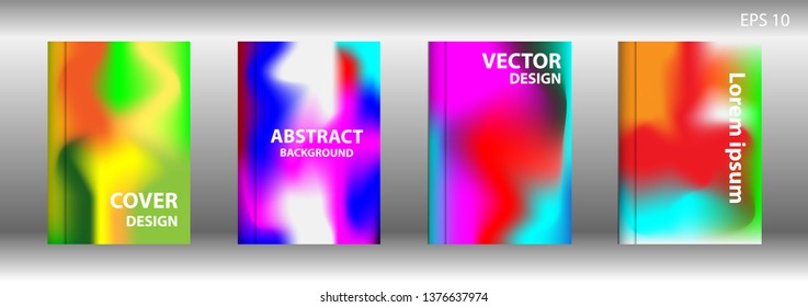 Gradient mesh abstract background. Blurred bright colors mesh background. Trendy creative vector. Intense blank Holographic spectrum gradient for cover - Vector 