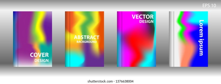 Gradient mesh abstract background. Blurred bright colors mesh background. Trendy creative vector. Intense blank Holographic spectrum gradient for cover - Vector 
