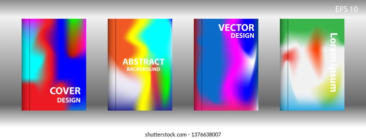 Gradient mesh abstract background. Blurred bright colors mesh background. Trendy creative vector. Intense blank Holographic spectrum gradient for cover - Vector 