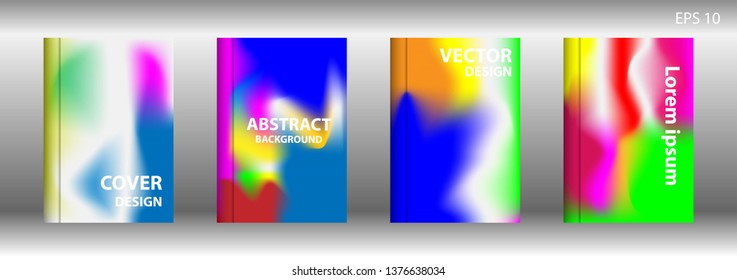 Gradient mesh abstract background. Blurred bright colors mesh background. Trendy creative vector. Intense blank Holographic spectrum gradient for cover - Vector 