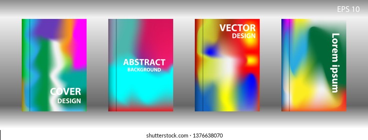 Gradient mesh abstract background. Blurred bright colors mesh background. Trendy creative vector. Intense blank Holographic spectrum gradient for cover - Vector 