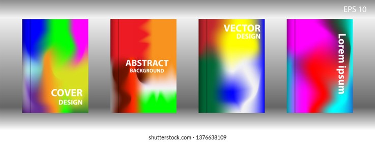 Gradient mesh abstract background. Blurred bright colors mesh background. Trendy creative vector. Intense blank Holographic spectrum gradient for cover - Vector 